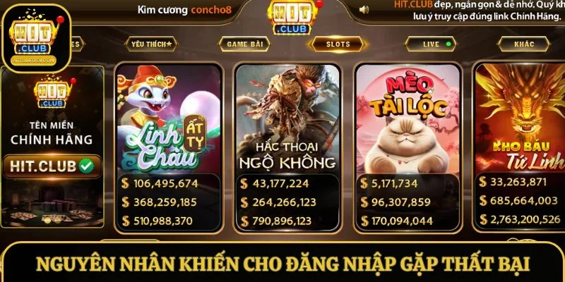 Nguyên nhân khiến cho việc đăng nhập gặp thất bại