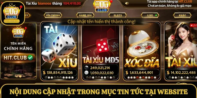 Nội dung cập nhật trong mục tin tức tại website